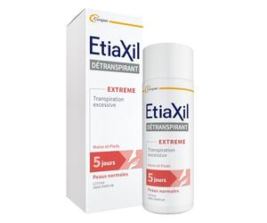 ETIAXIL - Déodorant Détranspirant - Lotion Pieds et Mains - 100ml | Traitement transpiration excessive - Efficace 5 jours - Anti-humidité anti-odeurs prouvées cliniquement - Sans parfum