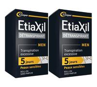 ETIAXIL - Déodorant Détranspirant Traitement Transpiration Excessive Aisselles HOMME Peaux Sensibles 15 ml Rouleau 2x15
