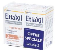 Etiaxil Détranspirant Transpiration Excessive Aisselles Tolérance Lot de 2 x 15ml