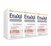 ETIAXIL - Déodorant Détranspirant - Traitement Transpiration Excessive - Aisselles - TOLÉRANCE - Efficacité 3 jours - 3x15 ml