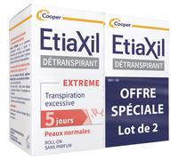 Etiaxil Déodorant Détranspirant Traitement Transpiration Excessive Extreme Protection 5 Jours 2x15ml