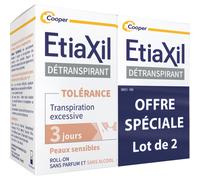 Etiaxil Déodorant Détranspirant Transpiration Excessive Tolérance Protection 3 Jours 2x15ml