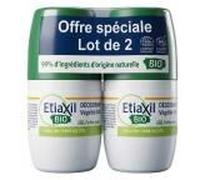 ETIAXIL - Déodorant Végétal Certifié BIO Parfum Lotus 24H - Aisselles - Adapté aux peaux sensibles - Roll-on - 2x50 ml