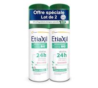 ETIAXIL - Déodorant Végétal Certifié BIO Parfum Lotus 24H - Aisselles - Adapté aux peaux sensibles - Spray - 2x100 ml