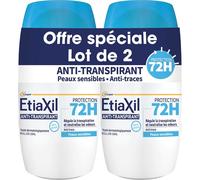EtiaXil Déodorant anti-transpirant Roll-on Protection 72H Lot 2 x 50 ml