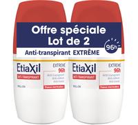 EtiaxilL Déodorant Anti-Transpirant Aisselles Extrême 96h Roll On 2x50 ml