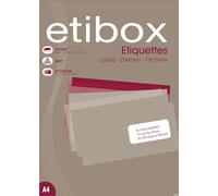 ETIBOX 100325-800 étiquettes blanches adhésives - 105 x 74 mm - 100 feuilles A4.