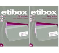 ETIBOX 119753-1600 étiquettes autocollantes blanche - 105 x 35 mm - Imprimantes : Laser, Copieur, Jet d'encre. (Lot de 2)