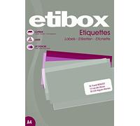 ETIBOX 119758-400 étiquettes blanches autocollantes - 105 X 148,5 mm - Coins droits - Imprimantes: Laser, Copieurs, Jet d'encre.