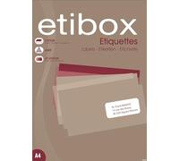 ETIBOX 119770-6500 étiquettes - 38x21,2 mm - Imprimantes: Laser, Copieurs, Jet d'encre - Coins droits.