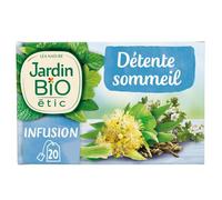 ETIC - Infusion détente sommeil Bio JARDIN BIO | Savoureuse et apaisante | Idéale pour une soirée relaxante | la boîte de 20sachets | LOT DE 3