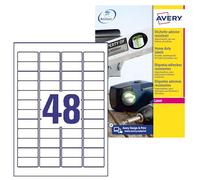 Avery Heavy Duty Laser Labels - Polyester - blanc - 45.7 x 21.2 mm 960 étiquette(s) (20 feuille(s) x 48) étiquettes Blanc G