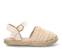 Etika Espadrilles pour fille, élégantes sandales d'été, design crochet, spartiates semelle en jute avec boucle, 20082, beige, 28 EU