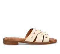 Etika Sandales bio pour femme, chaussures plates et anatomiques, double boucle, modèle 10095, blanc, 36 EU