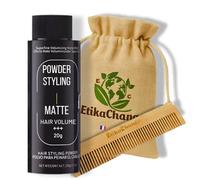 EtikaChange Pack Coiffure Volume Cheveux - Poudre Coiffante Homme et Femme effet mat Grand Format 20g, Poudre Texturisante Cheveux, Peigne Bambou et Sac Lin Naturel - Produits coiffants Quotidien