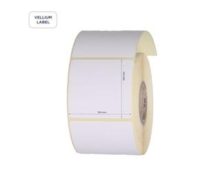 ETIKTECH - Etiquettes autocollantes vierges 100x100mm blanc mat diamètre mandrin 76 Vendues par 1 rouleau. 1000 étiquettes par rouleau. Compatible avec les imprimantes thermiques