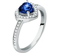 Etincelante bague coeur en argent avec zircon bleu Tesori SAVB150 - Circonférence : 52 mm.