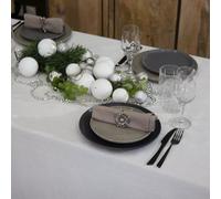 ETINCELLE Nappe jacquard 150X150 Blanche SUD ETOFFE
