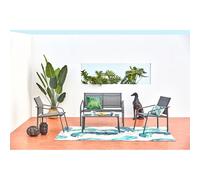 Etiora salon jardin bas gris 4 places en acier
