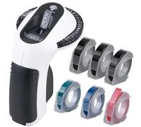 Étiqueteuse 3D E975 - Appareil de gaufrage portable avec 6 rouleaux d'étiquettes - Étiqueteuse portative - Pour la maison, l'école, la cuisine - Noir