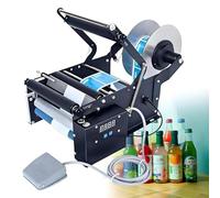 Étiqueteuse de bouteilles rondes semi-automatique, machine de table pour récipients en verre, plastique, métal, s'adapte aux bouteilles cylindriques