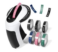 Étiqueteuse de Gaufrage 3D Relief E975 - Manuellette sans Pile ni Encre, 6 Rouleaux d'Étiquettes Inclus - Compatible Caractères Spéciaux £€ÄÖÜ - Pour Organisation Maison, Artisanat, Scolaire