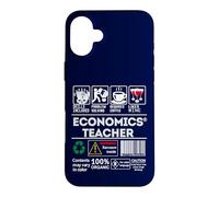 Étiqueteuse d'étiquettes pour Enseignants d'économie Sarcasme Café Vin Coque pour iPhone 16 Plus