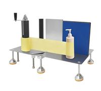 Étiqueteuse manuelle de bouteilles avec hauteur réglable, applicateur en aluminium pour bouteilles rondes et carrées, idéale pour la logistique, l'entrepôt et le supermarché