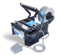 Étiqueteuse Manuelle Semi-Automatique Pour Bouteilles Rondes,Applicateur D'étiquettes Avec Poignée Réglable,Cadence 20-40 Pièces/Min,Sans Bulles Ni Plis,Pour Bouteilles En Verre Et Plastique