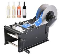 Étiqueteuse semi-automatique réglable pour bouteilles rondes, auto-adhésive, vitesse 30 feuilles/minute, pour étiquettes de 10 à 110 mm de largeur et 10 à 300 mm de longueur