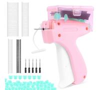 Etiqueteuse Vetement Fixateur de Vetement Rapide Pistolet Etiquette Textile Stitch gun Fixateur Rapide pour Vêtements 5 Aiguilles 100 Boutons d'ours 2000 Aiguilles 100 Étiquettes