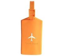NOVAGO Etiquette Bagages série Avion étiquette Valise, étiquette pour Sac à Voyage,Sac à Dos (Orange, x1 carré)