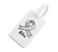 Étiquette à bagages « Croire au cancer du cerveau » pour sac de voyage, jolie valise, étiquettes d'identification, étiquette à bagages blanche