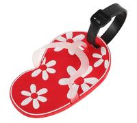 Étiquette à Bagages PVC Rouge, Carte Nominative Réutilisable pour Valise | Identification Simple et Créative, pour Paquet de Voyage, Famille et Déplacements Fréquents, à L’aéroport