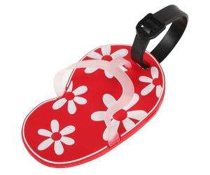 Étiquette à Bagages PVC Rouge, Carte Nominative Réutilisable pour Valise | Identification Simple et Créative, pour Paquet de Voyage, Famille et Déplacements Fréquents, à L’aéroport