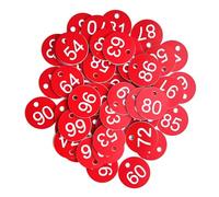 Étiquette à clé numérotée ronde, 100 étiquettes numérotées for plantes avec trou, style ruche, for jardinières (1 à 100)(Red)