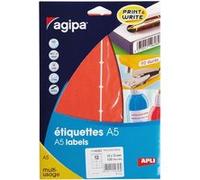 Etiquette adhésive Agipa 32x70 rouge - etui 120 Rouge G
