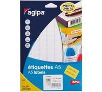 Etiquette adhésive Agipa A5 12x19 - etui 1120 G