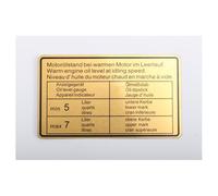 Étiquette adhésive indiquant le niveau d'huile moteur pour Porsche 911 et 914