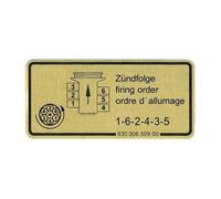 Étiquette adhésive indiquant l'ordre d'allumage pour Porsche 911 3.0 SC et 930 3.3