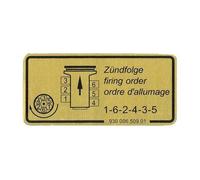 Étiquette adhésive indiquant l'ordre d'allumage pour Porsche 911 3.2