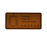 Étiquette adhésive indiquant l'ordre d'allumage pour Porsche 911 de 1965 à 1978