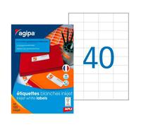 APLI Étiquettes jet d'encre 102496 — 52,5 x 29,7 mm, coins arrondis, blanc — Boîte de 4000