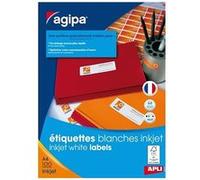 APLI Étiquettes jet d'encre 102496 — 52,5 x 29,7 mm, coins arrondis, blanc — Boîte de 4000
