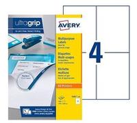 AVERY - 400 Étiquettes Multi-Usages UltraGrip Personnalisables - Sans Bourrage - Format 105 x 148 mm - Impression Laser, Jet d'Encre et Copieur