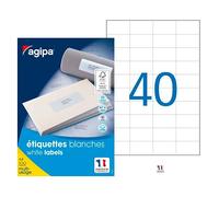 Etiquette adresse jet d'encre et laser 52,5 x 29,7 mm Agipa 100984 blanche - Boîte de 4000