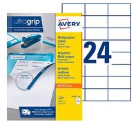 Etiquette adresse jet d'encre et laser 70 x 37 mm Avery 3474-100 blanche - Boîte de 2400