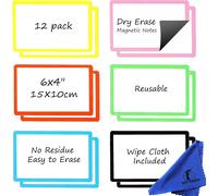 Étiquette Aimanté Frigo Lot De 12-15x10cm Petit Tableau Blanc Effaçable À Sec Pense Bête Memo Magnétique Pour Planning Cuisine Et Bloc Notes De Bureau