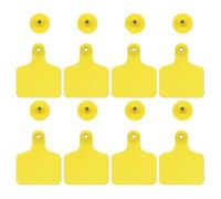 Étiquette Auriculaire Jaune 100 Pièces Vierge en Plastique Tpu | Identification Facile du Bétail, Modèle sans Numéro, Adaptée aux Taureaux et Porcs, Pâturage ou Élevage Familial