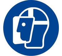 'Étiquette autocollant pictogramme Signal d'obligation "obligatoire Porter le protecteur d'écran - OR013 - 10 par paquet, 50x50mm, 1